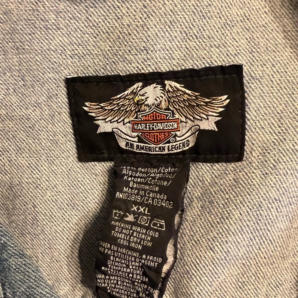 Mens Harley-Davidson Denim Vest XXL 2XL - Picture 2 of 3
